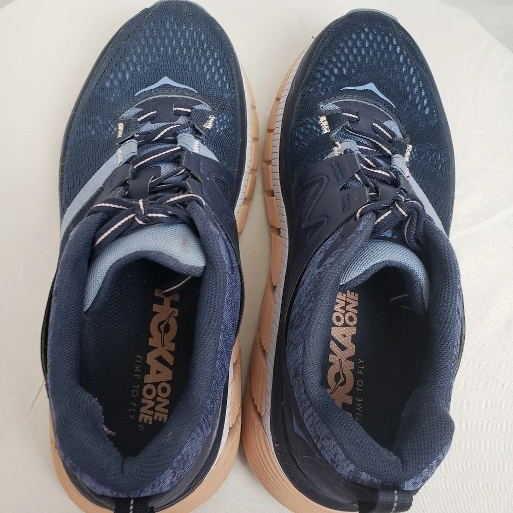 Hoka One One Gaviota 2 Navy and Pink Running Shoes Sz 8.5